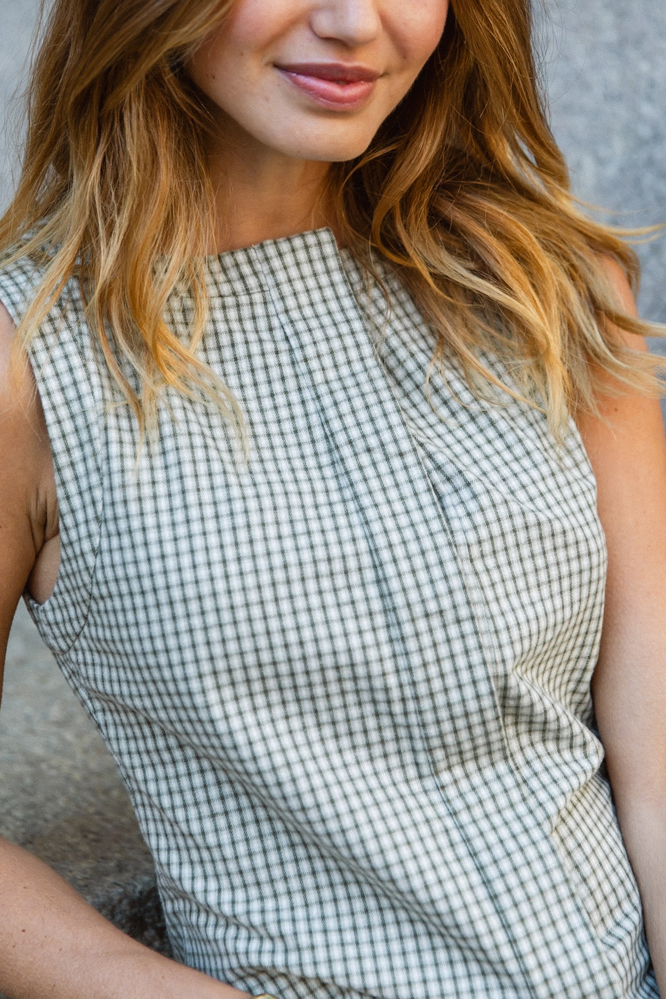 Windsor Dress | Mist Moss Check