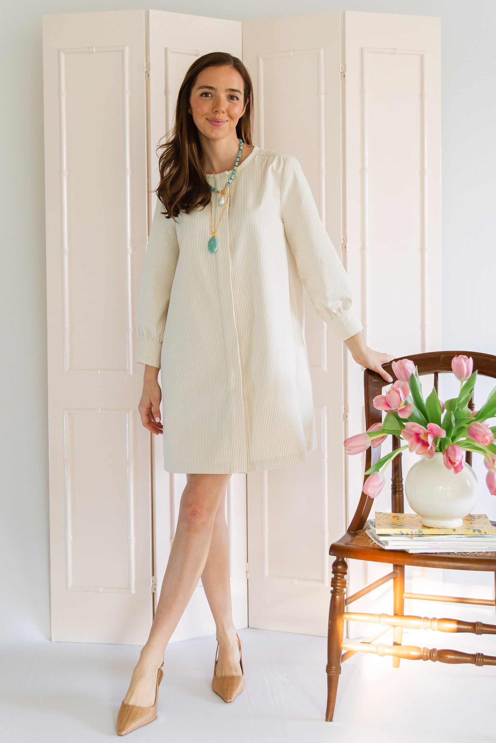 Hampton Dress | Seashell Stripe