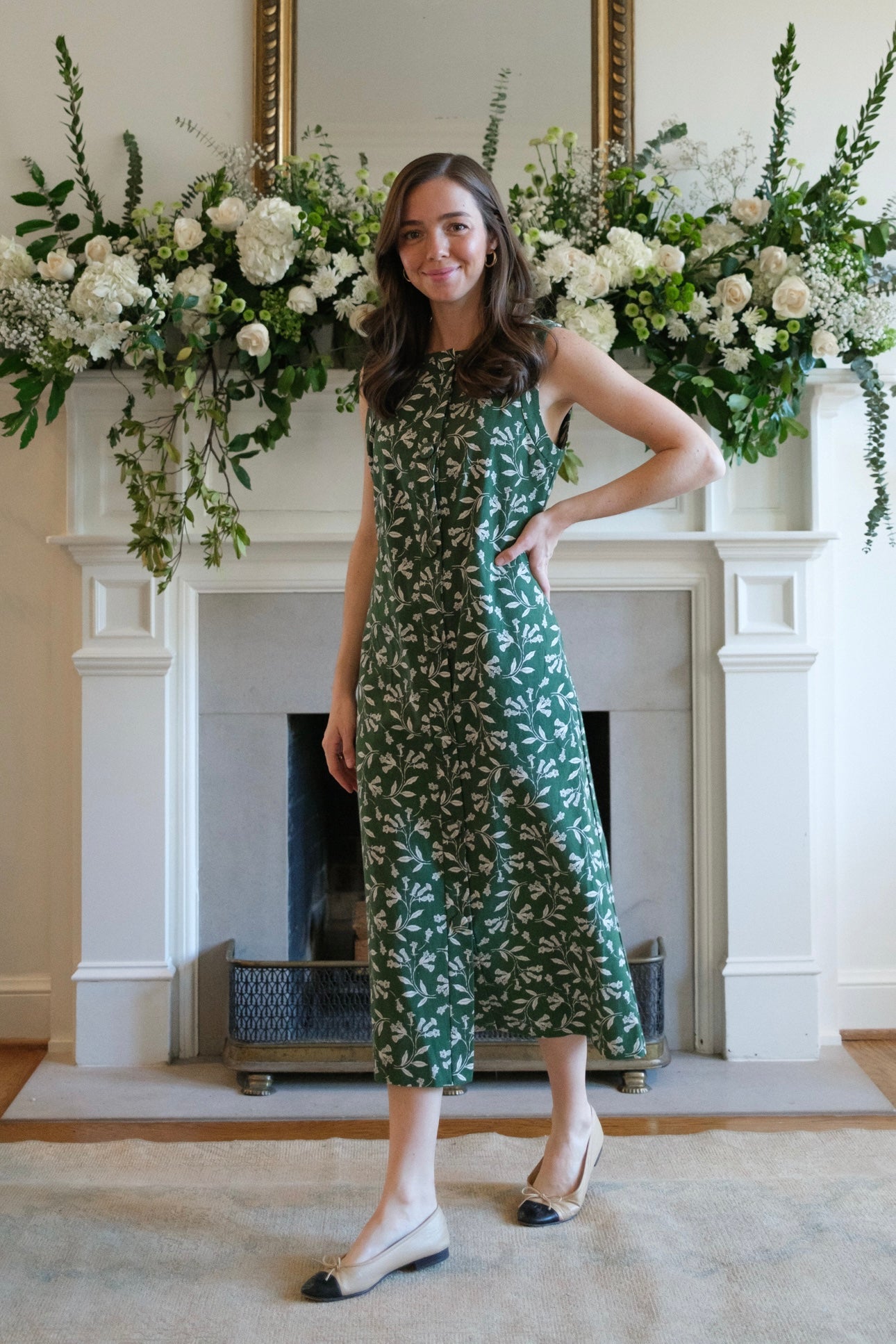 Wellington Dress | Green Floral