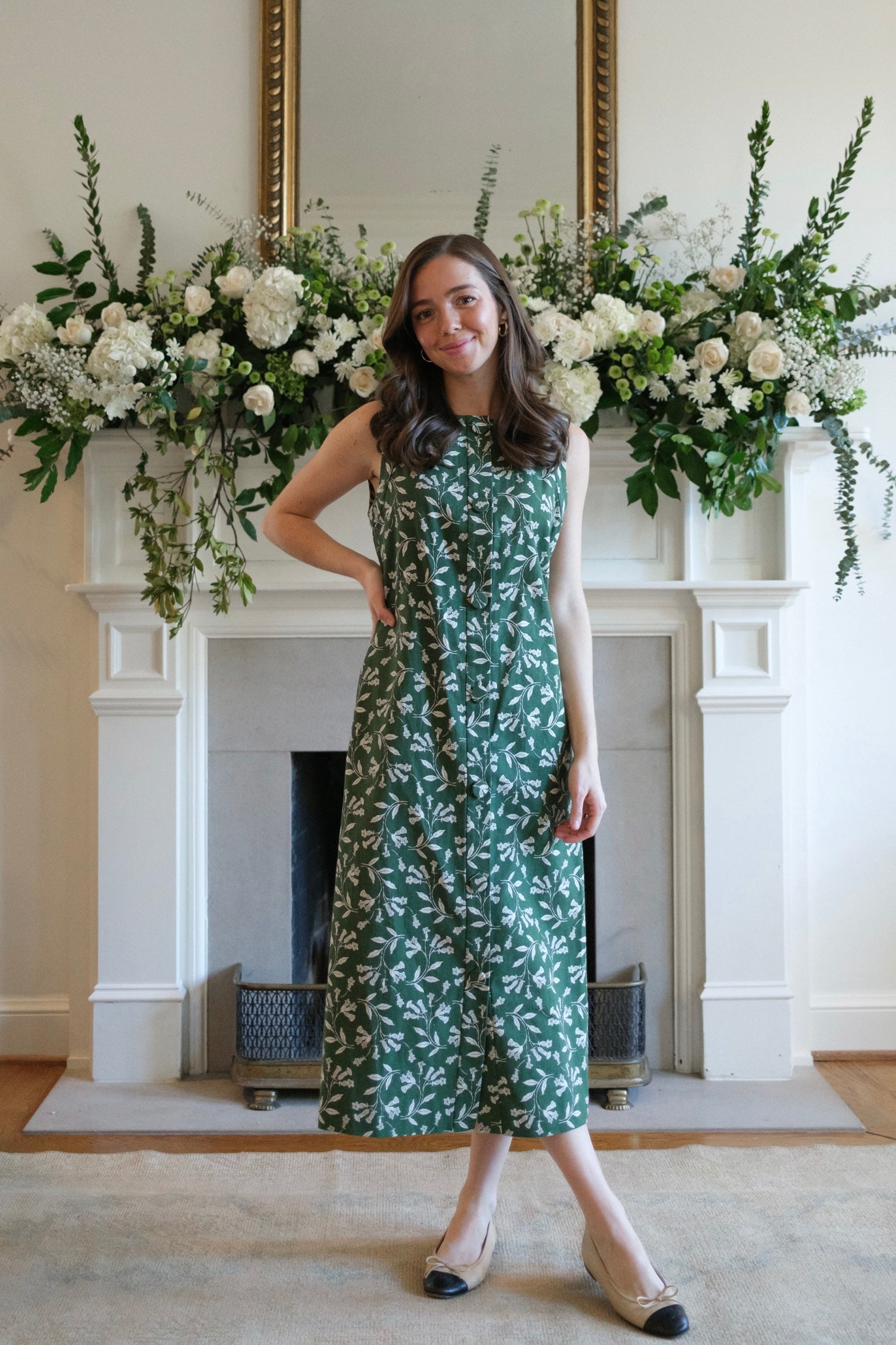 Wellington Dress | Green Floral