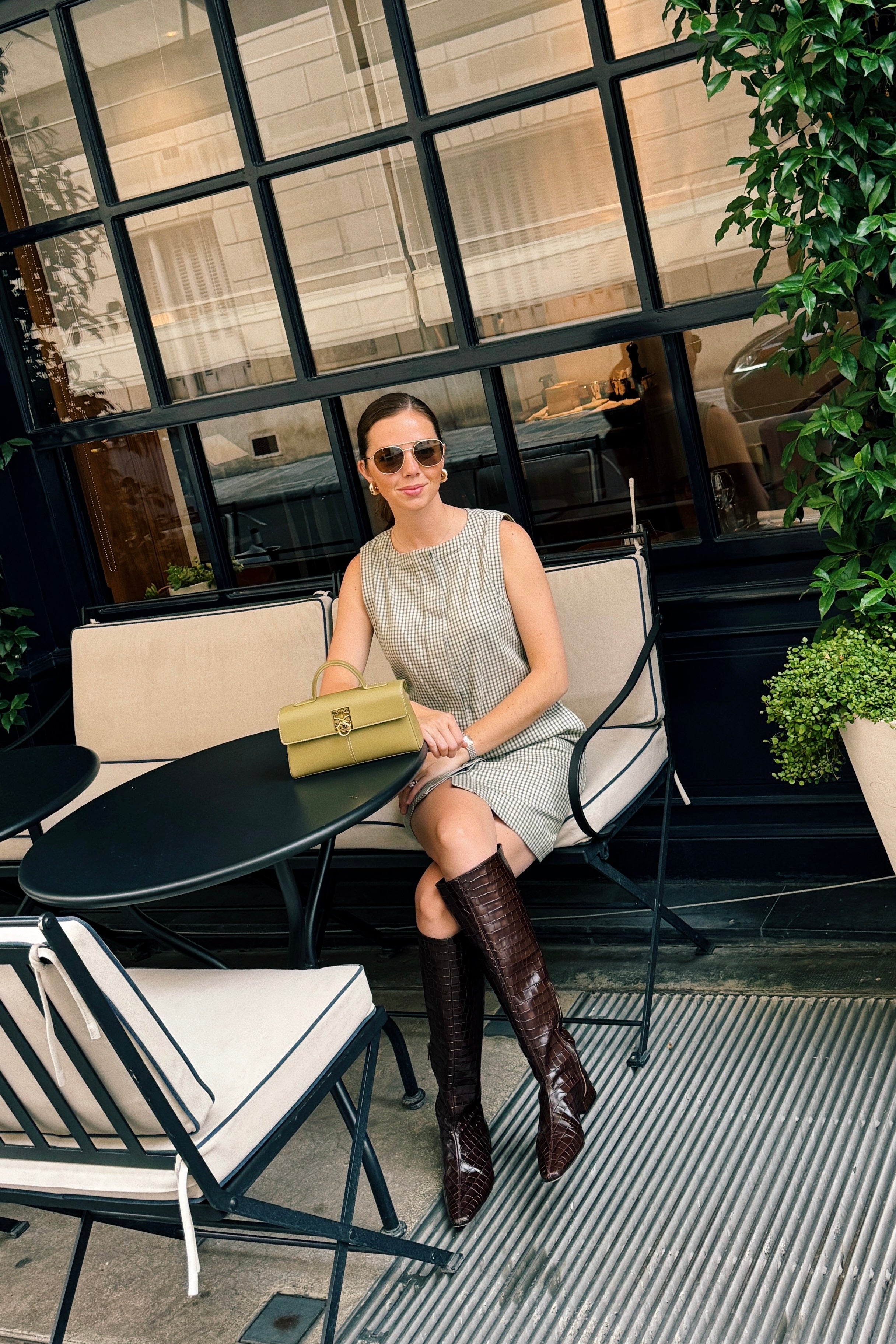 Windsor Dress | Mist Moss Check