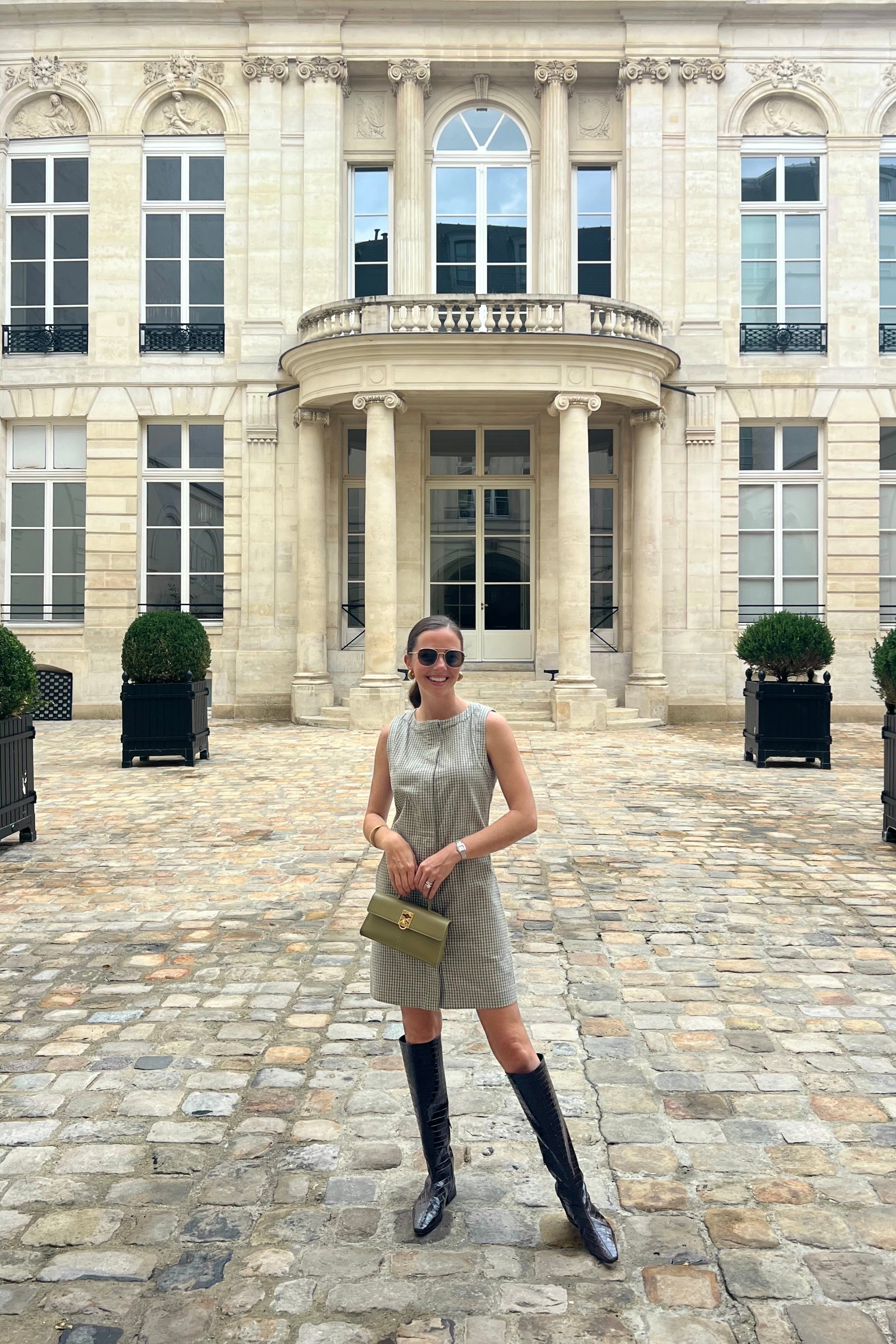 Windsor Dress | Mist Moss Check