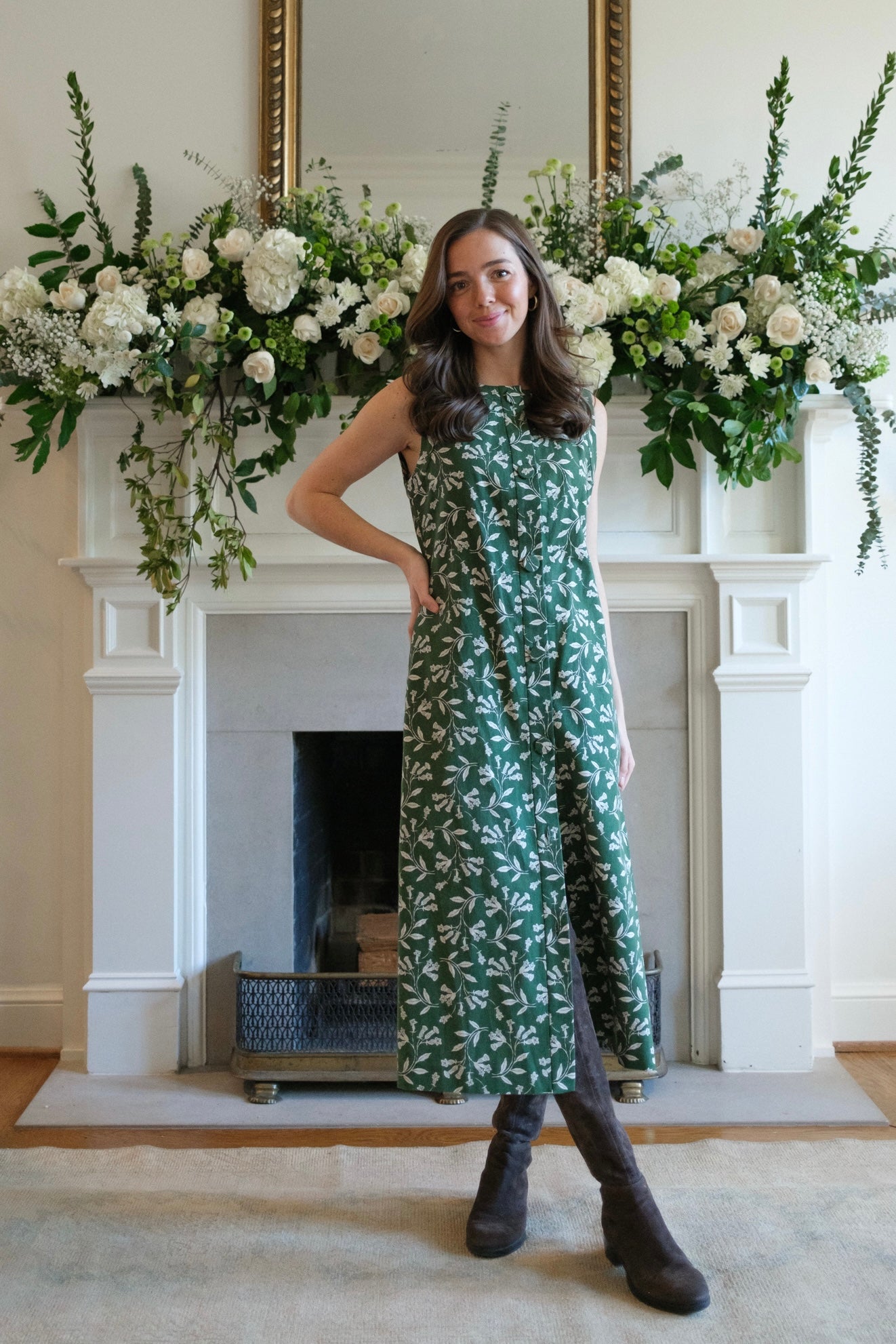 Wellington Dress | Green Floral