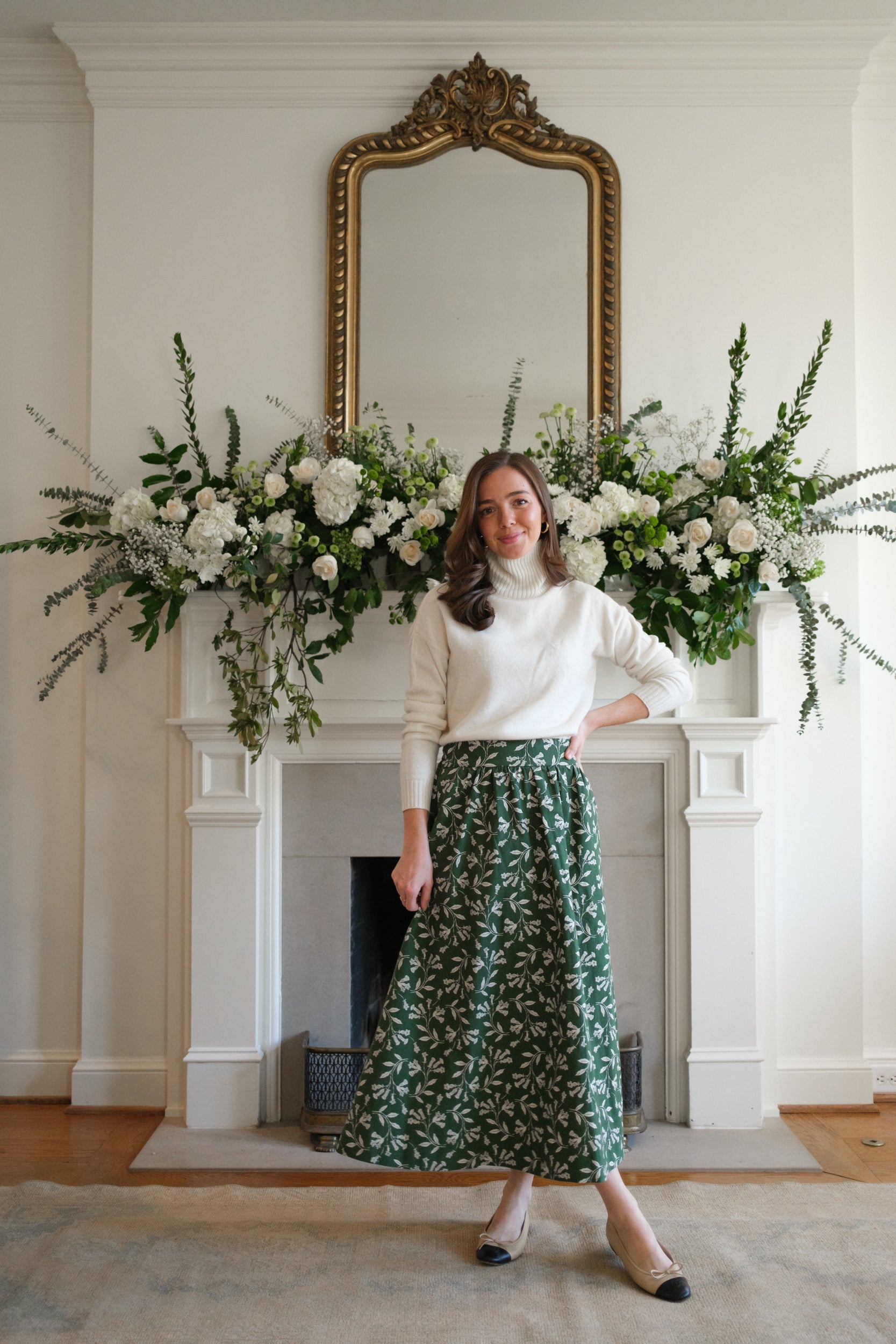 Harbor Skirt | Green Floral